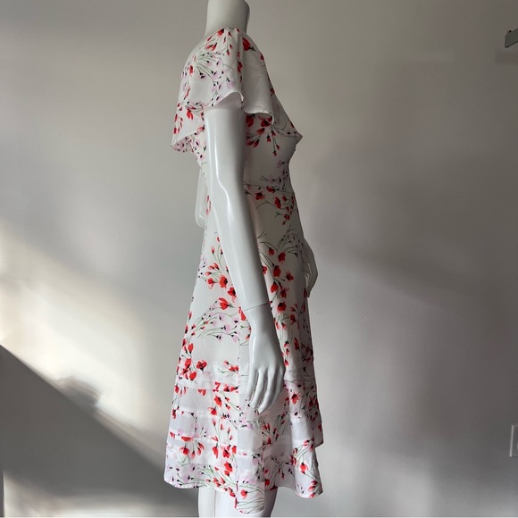 Banana Republic Off Shoulder Flower Print Knee Length  Dress Size 0 - Picture 3 of 15